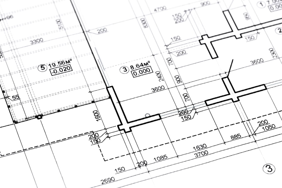 house plan blueprints closeup